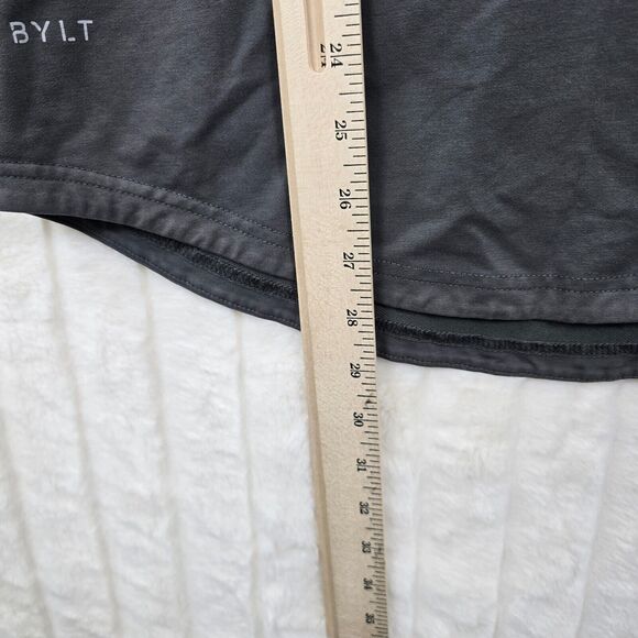 BYLT Men's Gray Drop Cut SS Lux Performance Gym Workout Tshirt Size L - Picture 10 of 12